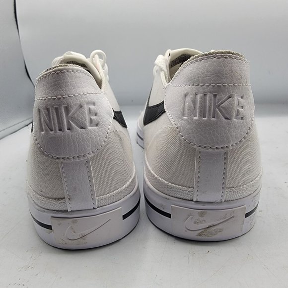 Nike Court Legacy Mens 14 White Black Canvas Casual Shoes Sneaker CW6539-101 main image 11